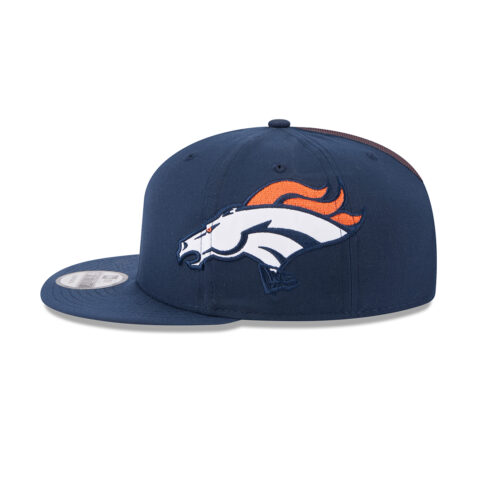 New Era 9Fifty Denver Broncos Helmet Snapback Hat Navy Blue Orange - Image 6