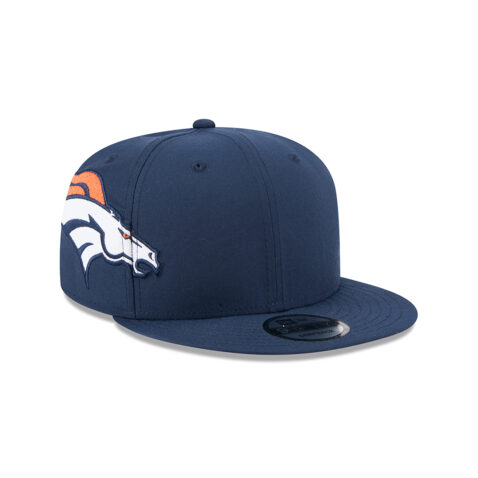 New Era 9Fifty Denver Broncos Helmet Snapback Hat Navy Blue Orange - Image 3