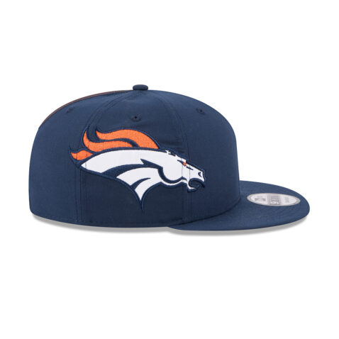 New Era 9Fifty Denver Broncos Helmet Snapback Hat Navy Blue Orange - Image 4