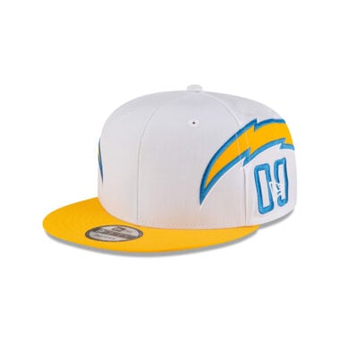 New Era 9Fifty Los Angeles Chargers Two Tone Helmet Snapback Hat White Gold