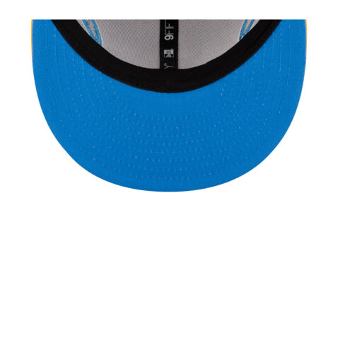 New Era 9Fifty Los Angeles Chargers Two Tone Helmet Snapback Hat White Gold - Image 7