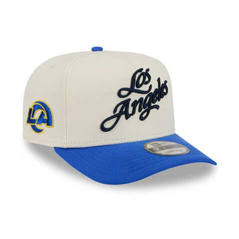 New Era 9Fifty Los Angeles Rams NFL Rivalry A-Frame Snapback Hat Chrome White Blue - Image 3