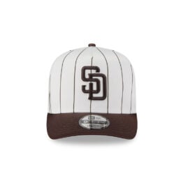 New Era 9Fifty San Diego Padres Satin Pinstripe A-Frame Snapback Hat White Brown