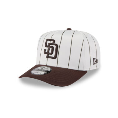 New Era 9Fifty San Diego Padres Satin Pinstripe A-Frame Snapback Hat White Brown