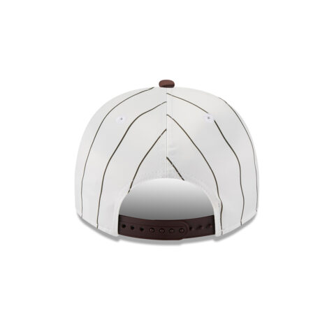 New Era 9Fifty San Diego Padres Satin Pinstripe A-Frame Snapback Hat White Brown - Image 5