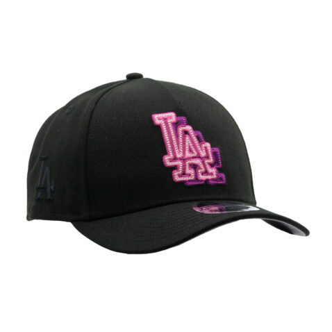New Era 9Forty M-Crown Los Angeles Dodgers Neon A-Frame Snapback Hat Black - Image 3