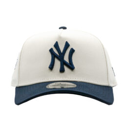 New Era 9Forty New York Yankees 1999 World Series Two Tone A-Frame Snapback Hat Chrome White Dark Navy