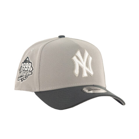 New Era 9Forty New York Yankees 1999 World Series Two Tone A-Frame Snapback Hat Gray Dark Graphite - Image 3