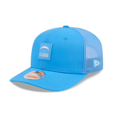 New Era 9Seventy Los Angeles Chargers Official Sideline Mesh Trucker Stretch Snapback Hat Powder Blue