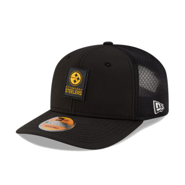 New Era 9Seventy Pittsburgh Steelers Official Sideline Mesh Trucker Stretch Snapback Hat Black
