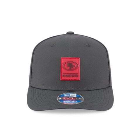 New Era 9Seventy San Francisco 49ers Official Sideline Mesh Trucker Stretch Snapback Hat Dark Gray - Image 2