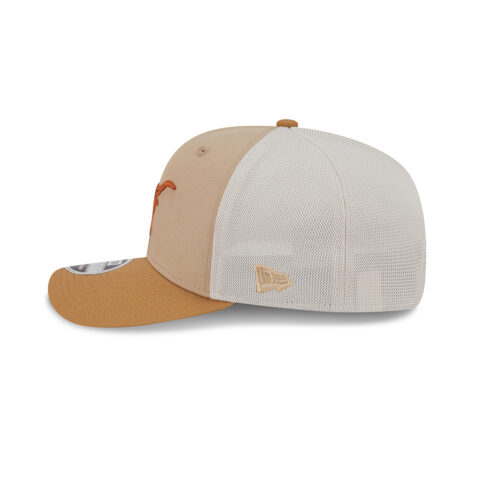 New Era 9Seventy University of Texas Longhorns Two Tone Trucker Snapback Hat White Tan Khaki White - Image 6