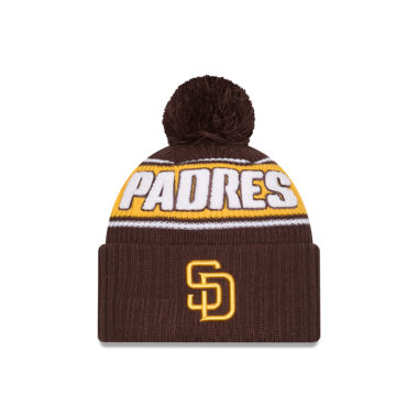 New Era San Diego Padres Bold Knit Pom Beanie Brown Gold White