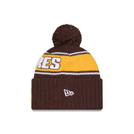 New Era San Diego Padres Bold Knit Pom Beanie Brown Gold White