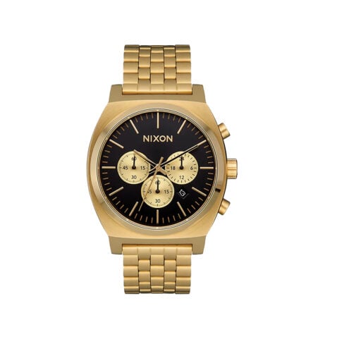 Nixon Time Teller Chrono Watch Gold Black Gold
