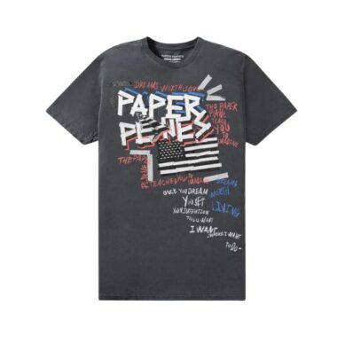 Paper Planes Collage Short Sleeve T-Shirt Washed Black