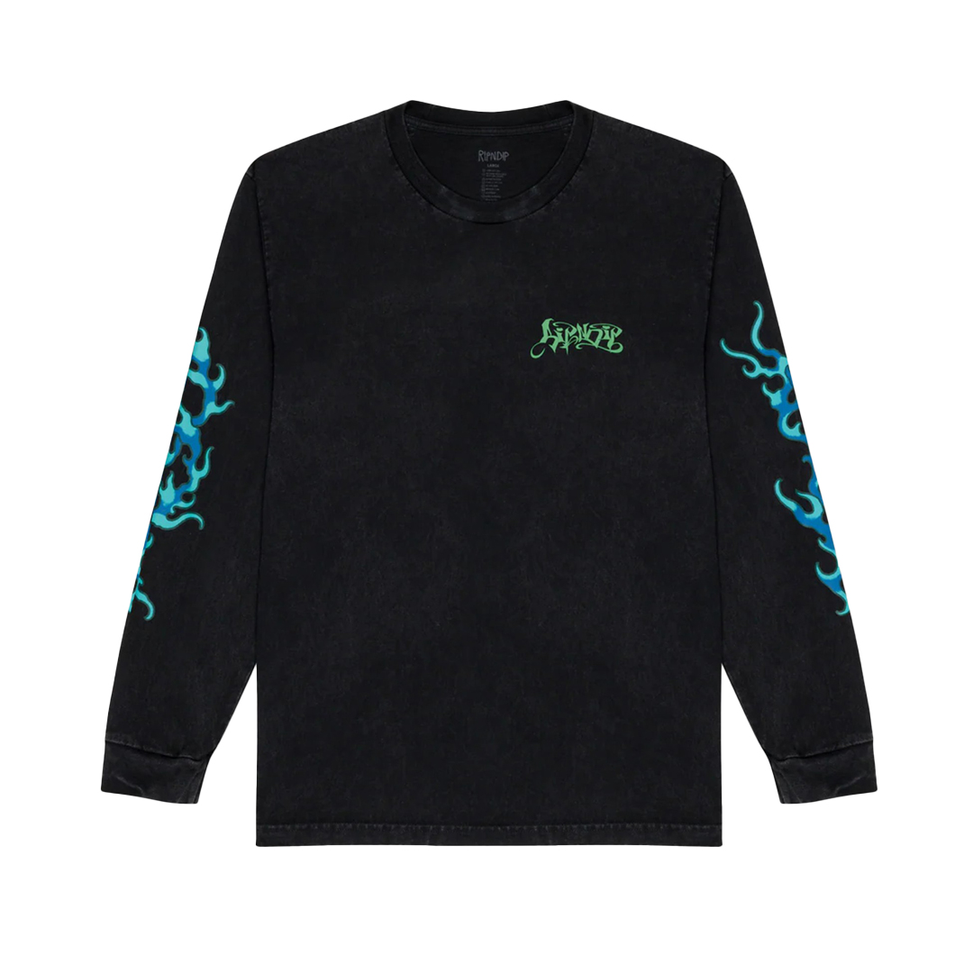 Ripndip Squabble Up Long Sleeve T-Shirt Black Wash Billion Creation