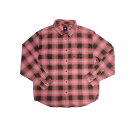 Vans Bixby Plaid Flannel Long Sleeve Shirt Coal Brown Pink Dawn