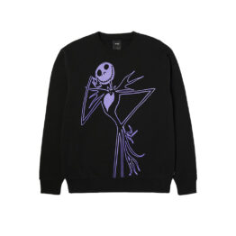 HUF x Nightmare Before Christmas Jack Skellington Crewneck Sweatshirt Black