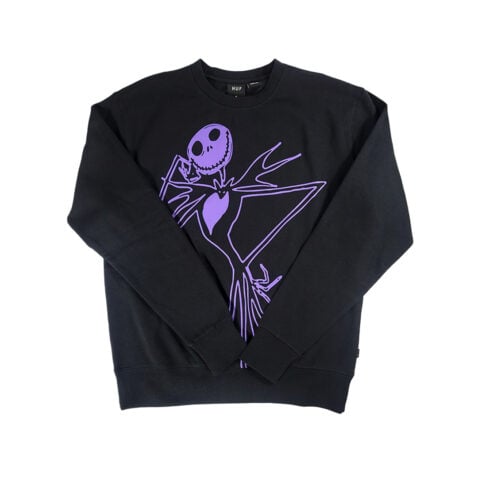 HUF x Nightmare Before Christmas Jack Skellington Crewneck Sweatshirt Black