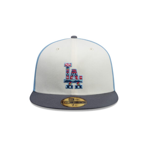New Era 59Fifty Los Angeles Dodgers City Element Guatemala Fitted Hat Sky Blue White Gray - Image 2