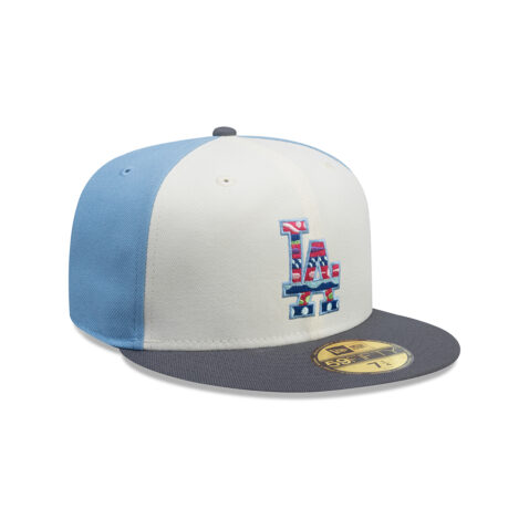 New Era 59Fifty Los Angeles Dodgers City Element Guatemala Fitted Hat Sky Blue White Gray - Image 3