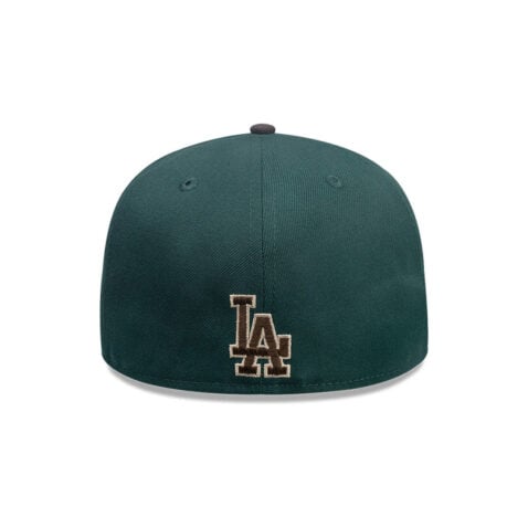 New Era 59Fifty Los Angeles Dodgers City Element Guatemala Flower Fitted Hat Dark Green Brown - Image 4