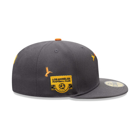 New Era 59Fifty Los Angeles Football Club Dia De Los Muertos Fitted Hat Graphite Orange - Image 4
