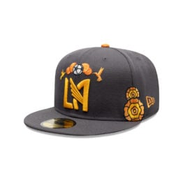 New Era 59Fifty Los Angeles Football Club Dia De Los Muertos Fitted Hat Graphite Orange