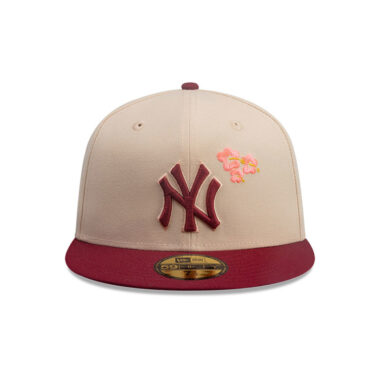 New Era 59Fifty New York Yankees City Element Puerto Rico Fitted Hat Tan Red