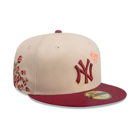 New Era 59Fifty New York Yankees City Element Puerto Rico Fitted Hat Tan Red - Image 3