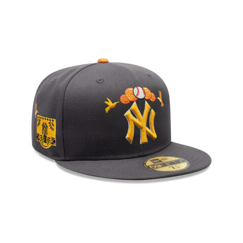 New Era 59Fifty New York Yankees Dia De Los Muertos Fitted Hat Black Orange - Image 3