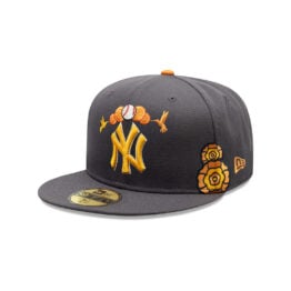 New Era 59Fifty New York Yankees Dia De Los Muertos Fitted Hat Black Orange
