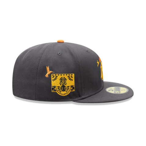 New Era 59Fifty New York Yankees Dia De Los Muertos Fitted Hat Black Orange - Image 4