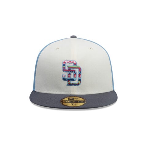 New Era 59Fifty San Diego Padres City Element Guatemala Fitted Hat Sky Blue White Gray - Image 2