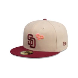 New Era 59Fifty San Diego Padres City Element Puerto Rico Fitted Hat Tan Red