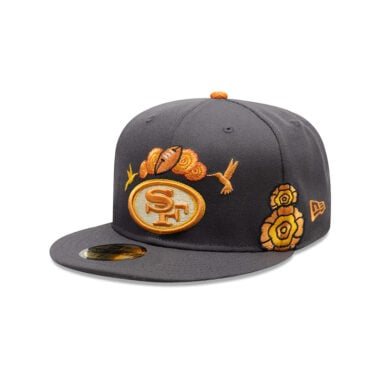 New Era 59Fifty San Francisco 49ers Dia De Los Muertos Fitted Hat Graphite Orange New Era 59Fifty San Francisco 49ers Dia De Los Muertos Fitted Hat Graphite Orange