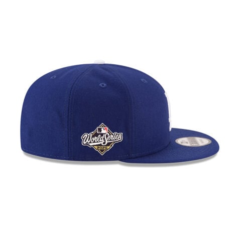 New Era 9Fifty Los Angeles Dodgers World Series Side Patch 2025 Official Game Snapback Hat Dark Royal - Image 4