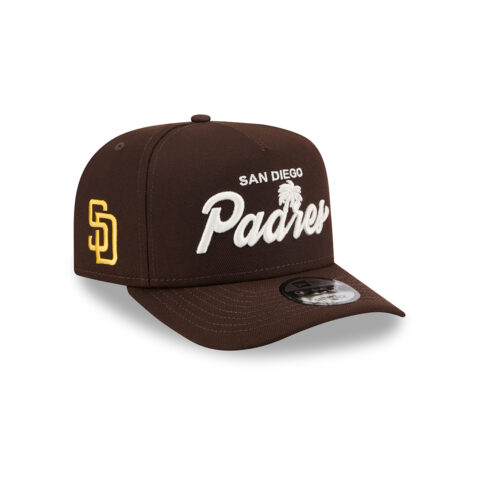 New Era 9Fifty San Diego Padres Local Play A-Frame Snapback Hat Brown White - Image 3