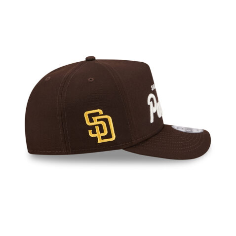 New Era 9Fifty San Diego Padres Local Play A-Frame Snapback Hat Brown White - Image 4