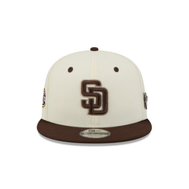 New Era 9Fifty San Diego Padres Mascot Pin Snapback Hat Chrome White Brown