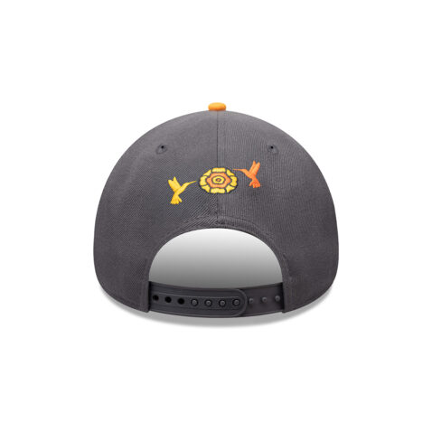 New Era 9Forty Los Angeles Dodgers Dia De Los Muertos A-Frame Snapback Hat Graphite Orange - Image 5