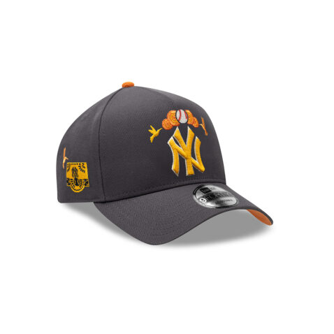 New Era 9Forty New York Yankees Dia De Los Muertos A-Frame Snapback Hat Black Orange - Image 3