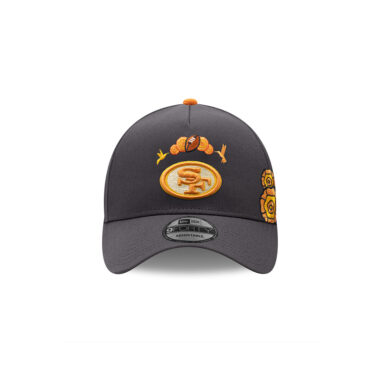 New Era 9Forty San Francisco 49ers Dia De Los Muertos A-Frame Snapback Hat Graphite Orange