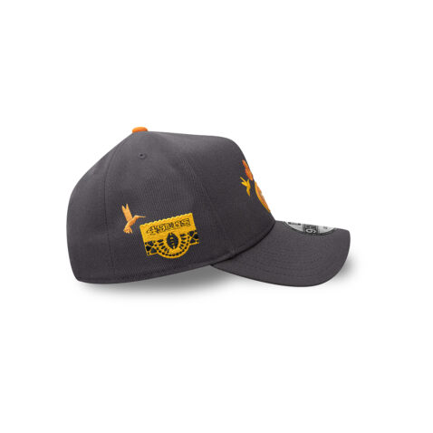New Era 9Forty San Francisco 49ers Dia De Los Muertos A-Frame Snapback Hat Graphite Orange - Image 4