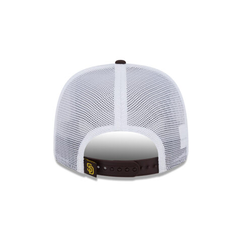 New Era 9Seventy San Diego Padres Trucker Snapback Hat Brown Gold White - Image 5