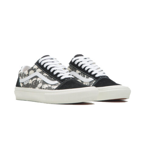 Vans Skate Old Skool Skull Pile Shoes Black White Gum - Image 2