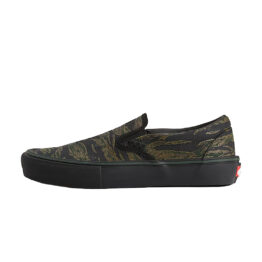Vans Skate Slip-On Shoes Tiger Camo Green Black