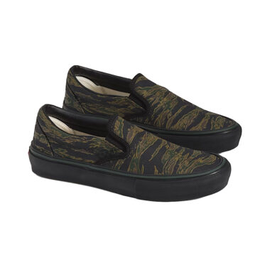 Vans Skate Slip-On Shoes Tiger Camo Green Black Vans Skate Slip-On Shoes Tiger Camo Green Black