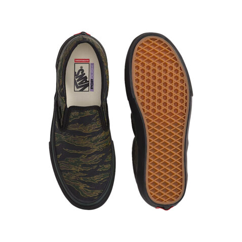Vans Skate Slip-On Shoes Tiger Camo Green Black - Image 3